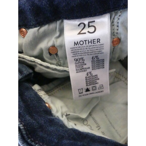 MOTHER Jeans 25 THE LOOKER "Table Manners" Navy Blue Straight Leg NWOT - Picture 8 of 9